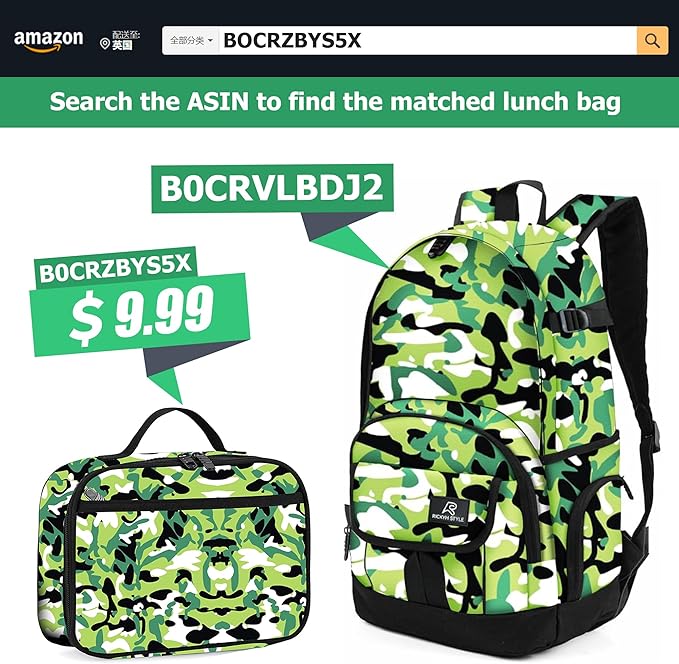 rickyh style School Backpack Travel Bag for Men & Women Lightweight College Back Pack with Laptop Compartmen