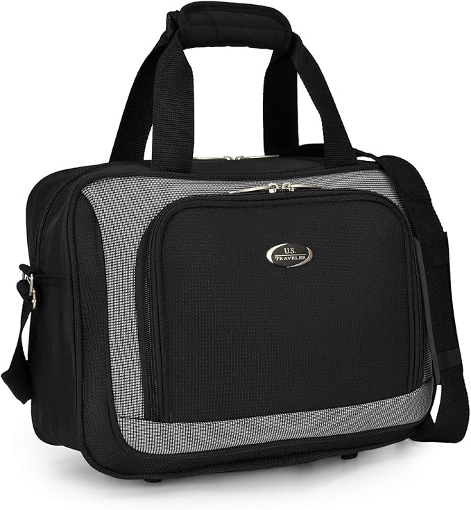 U.S. Traveler New Yorker Lightweight Expandable Rolling Luggage, Black, 4-Piece Set
