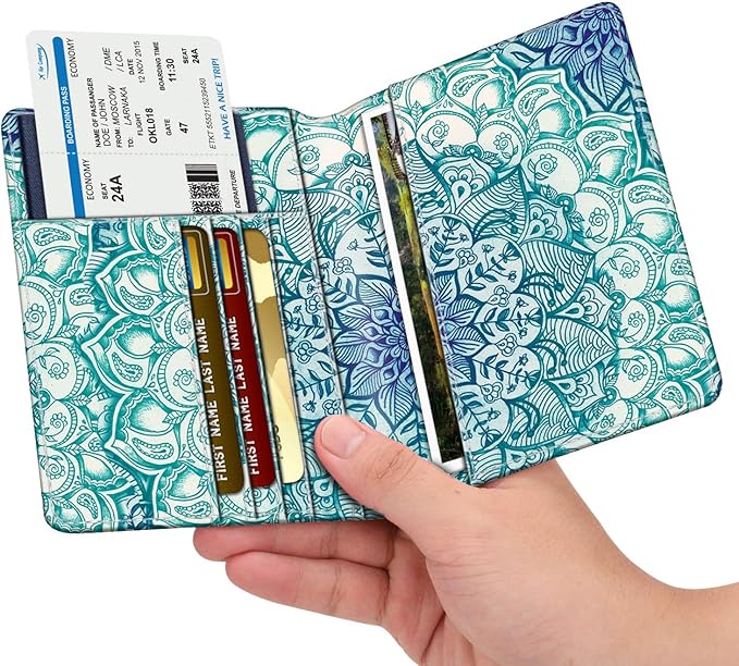 FINTIE Passport Holder, Slim Travel Wallet RFID Blocking Card Case Cover Passport Cover Protector Essentials with Credit Card Slots for Women/Men | Slim, RFID Blocking, Card Case Cover, Essentials, Credit Card Slots
