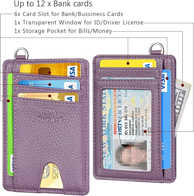 FurArt Slim Minimalist Wallet, Front Pocket Wallets, RFID Blocking, Credit Card Holder for Men