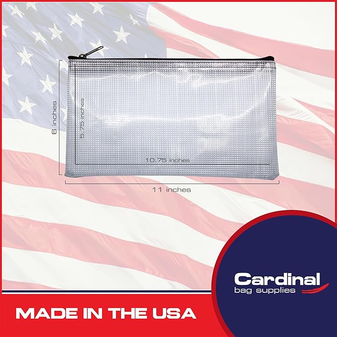 Multi-Purpose Zipper Bag, Reusable, Travel Pouch, Lightweight, Makeup Organizer, 11 x 6 Inch (Semi-Clear)