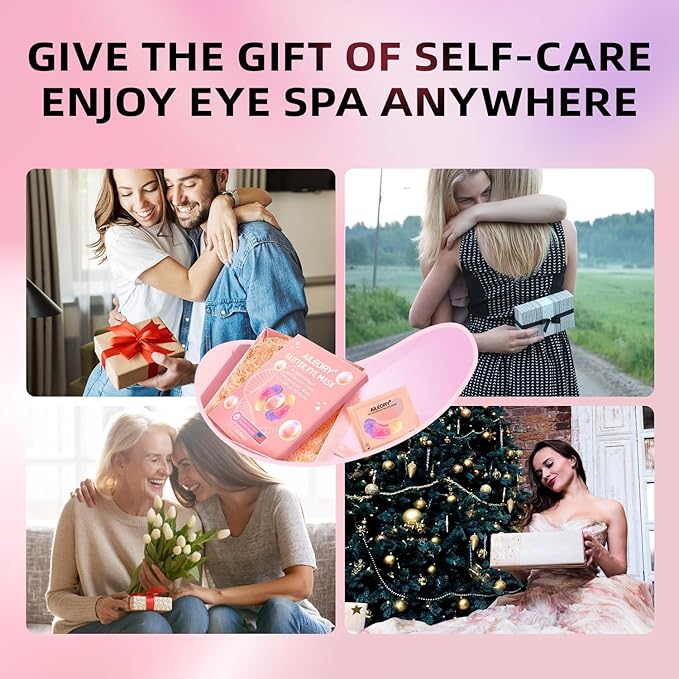 Under Eye Patches (24 Pairs) - Tri-color Glitter Eye Gel Pads for Dark Circles, Puffy Eyes, Under eye Bags, Wrinkles | Natural Collagen Under Eye Mask Patches, Gel Under Eye Patches
