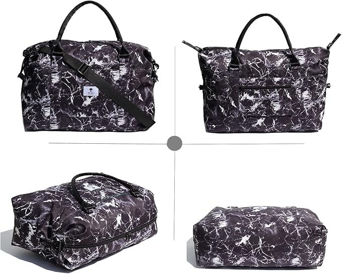 ESVAN Travel Tote Duffel Gym Bag,Weekender Overnight Carry-on Tote Crossbody Bag with Wet Pocket and Trolley Sleeve Upgraded