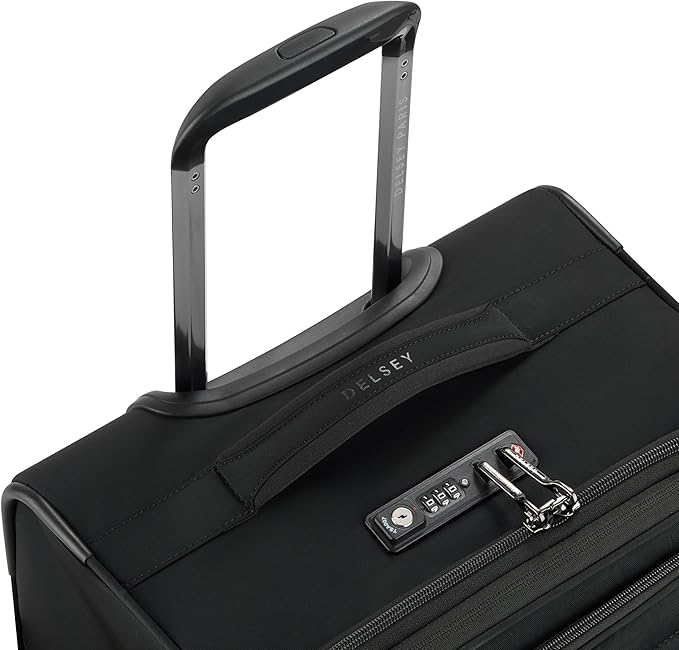 DELSEY PARIS Cruise 3.0 Softside Expandable Luggage with Spinner Wheels, Black, Carry On 20 Inch
