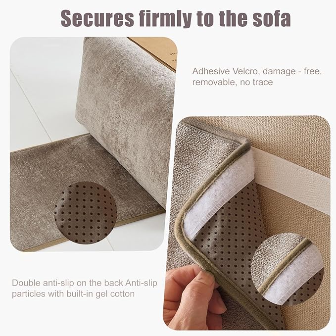 Chenille Neck Pillow for Sofa - Adjustable Headrest, Non-Slip Neck Support Cushion for Pain Relief, Comfortable Chair Pillow, Coffee