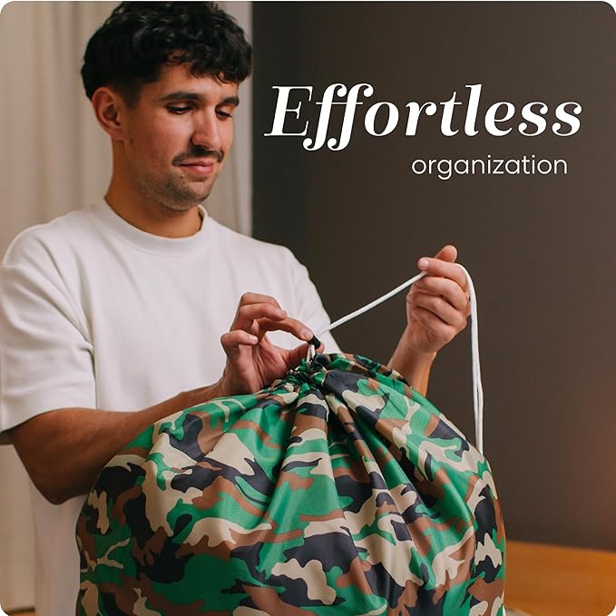 Handy Laundry XL Laundry Bag – Heavy Duty Nylon, 30" x 40", Large Capacity, Locking Drawstring Closure, Machine Washable, Durable Dirty Clothes Bag for Travel, Dorm, College, Storage – Camouflage