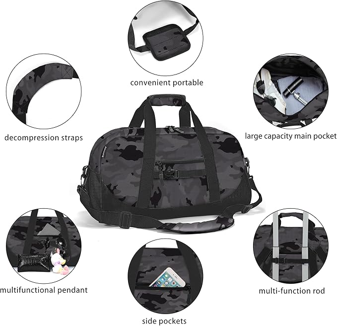 Stumdo Kids Overnighter Duffel Bags for kids, Carry-On Size & Ideal for School Practice or Overnight Travel Weekender Tote for Travel Gym Sport bag for Boys & Girls (71tlan)