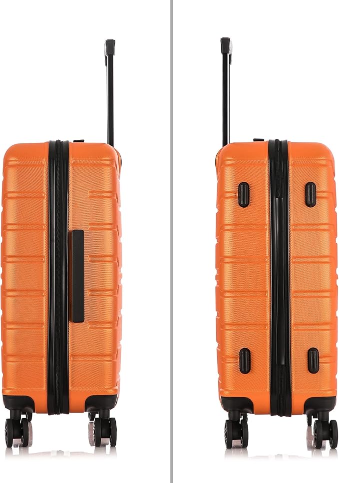 InUSA TREND Luggage with Spinner Wheels | Durable Lightweight Hardshell Suitcase,Travel sets with Handle and Trolley | (20in, 24in, 28in) 3 Piece Set | Orange