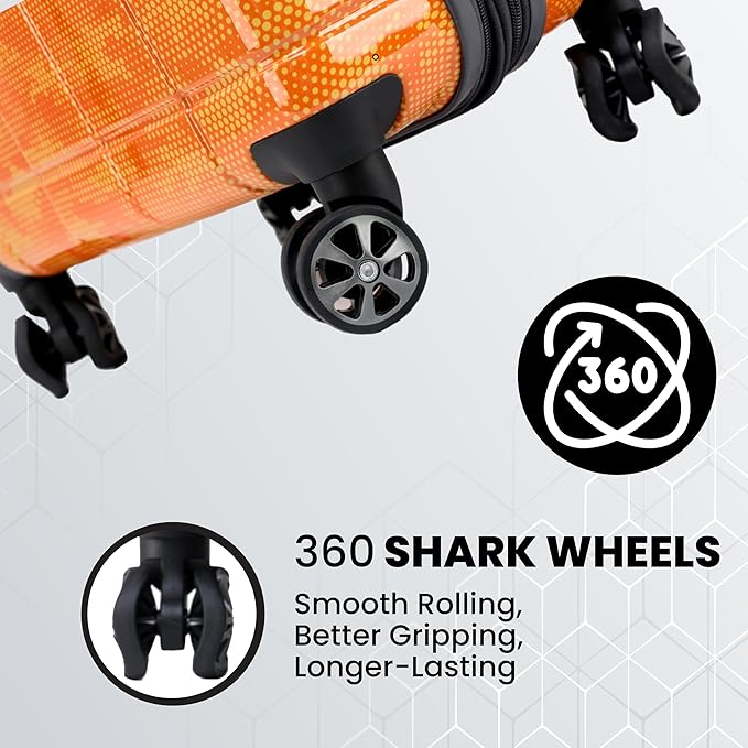 Spyder Matrix 20 Inch Carry On Expandable Hardside Upright Suitcase with 360° Spinner Wheels, TSA Approved Lock, Orange