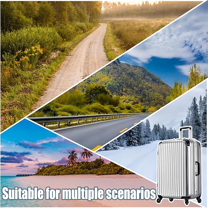8Pcs Luggage Wheel Covers, Suitcases Wheel Covers, Silicone Luggage Protector, Durable, Mute and Shock Absorption, Waterproof (Black,P)