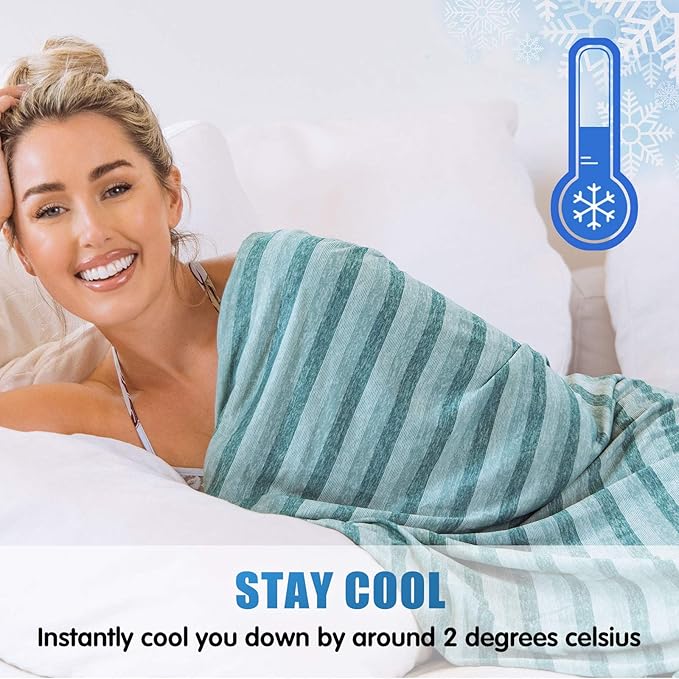 Ailemei Direct Cooling Blanket for Hot Sleepers, Double Sided Cold Effect, Queen Size Lightweight Breathable Summer Large Big Blankets for Bed,Transfer Heat to Keep Body Cool Night Sweats, 90"x90"