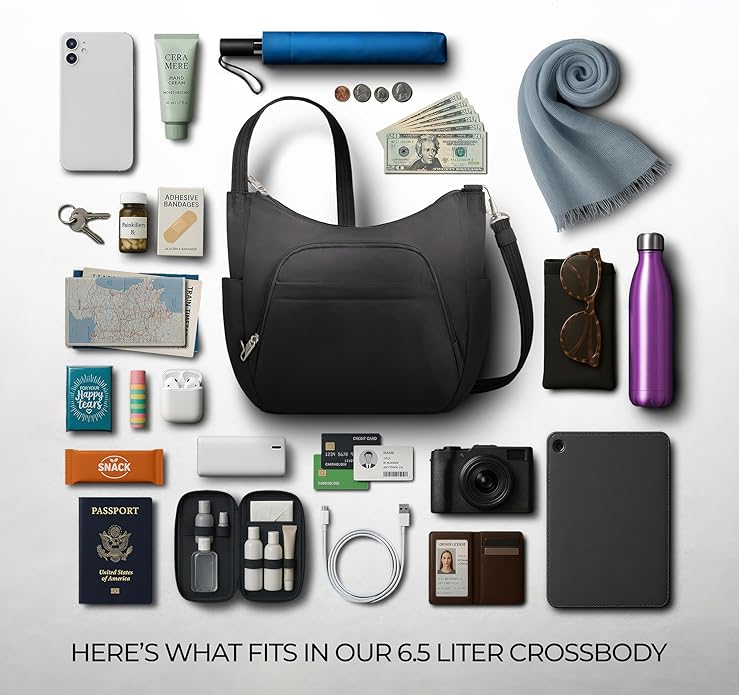 Travelon Anti-theft Classic Crossbody Bucket Bag | Anti-theft
