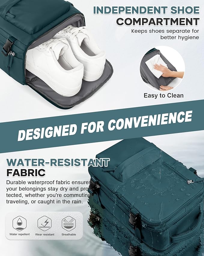 WONHOX Large Travel Backpack Carry on Flight Approved Laptop Work Business Backpack for Women Men Mochila de Viaje