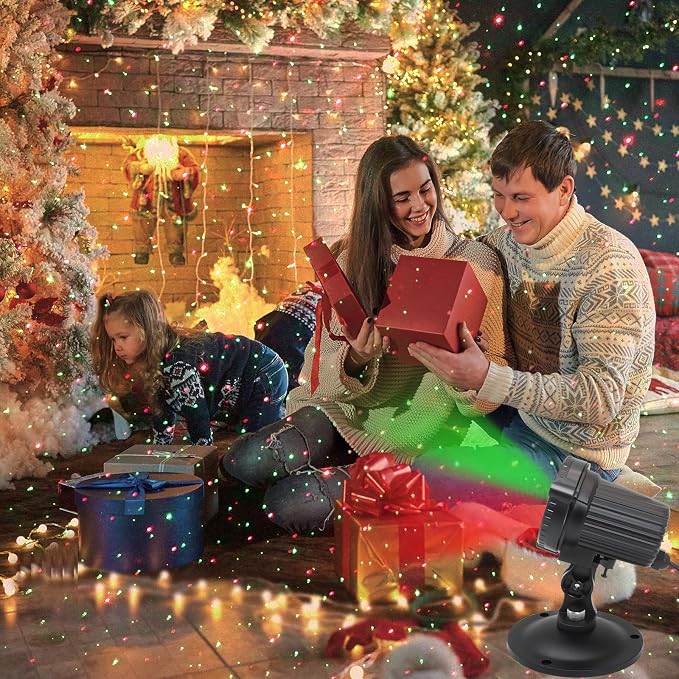 SUNFUCAN Laser Christmas Projector Lights Outdoor, Outdoor Garden Laser Light, Landscape Lights with Red and Green Stars, IP65 Waterproof,Cold Resistant. Suitable for Holiday, Party, Garden Decorati | Landscape Lights with Red and Green Stars, IP65 Wat...