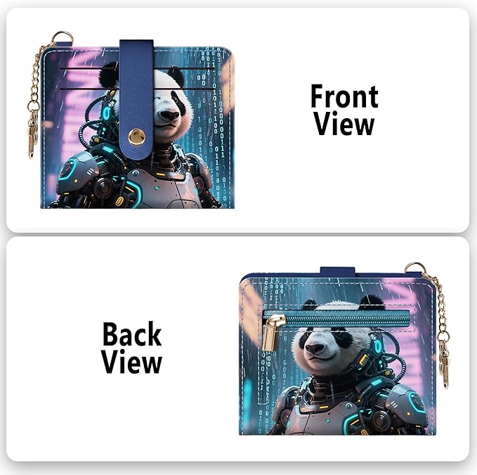 Airkit Small Wallets Woman RFID Blocking Leather Credit Card Holder - with ID Window - Card Wallets for Women - with Zipper Coin Purse - Keychain Wallet
