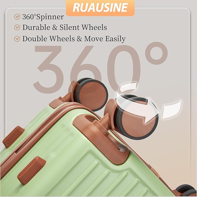 Carry on Luggage Airline Approved, Hardside Carry-on Suitcase with Spinner Wheels, Hard Shell Lightweight Small Travel Luggage with TSA Lock (Green)
