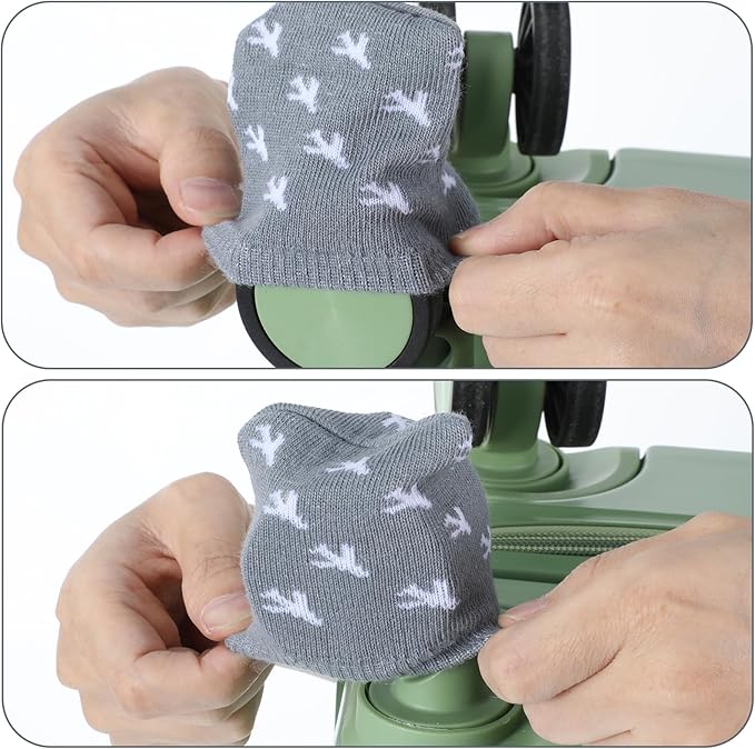 8 Pcs Luggage Wheels Cover Socks, Suitcase Wheel Protector Covers Full Suitcases Wrap Fabric Protector Sock Universal Wheel Sleeves Case for Suitcase Prevents Floor Bed Dirt