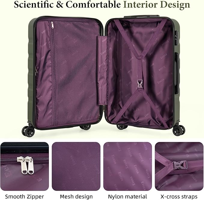Luggage Sets 5 Piece,Suitcases with Wheels, Hard Case Luggage with Detachable Spinner Wheels,Carry On Luggage Set (5 Piece Sets (20"/24"/28"/DB/TB))