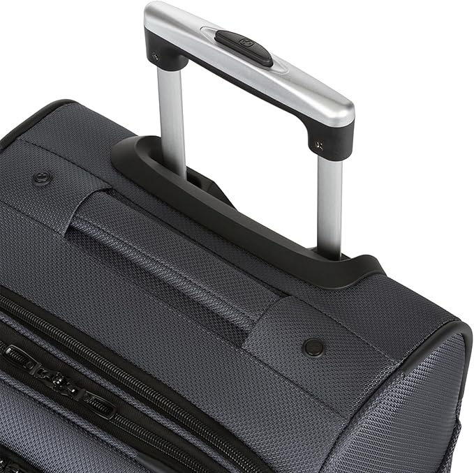 SWISSGEAR Sion Softside Expandable Spinner Luggage Durable Lightweight Travel Suitcase, Dark Grey, Carry-On 21-Inch