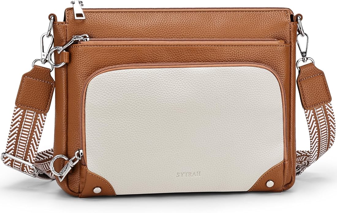 SYTRAH Anti-Theft Crossbody Purse for Women, Crossbody Shoulder Bag with Built-in Wallet & RFID Blocking for Travel Workout