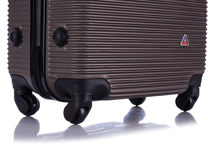 InUSA ROYAL Hardside Spinner Luggage with Ergonomic Handles | Spacious Travel Suitcase with Four Spinner Wheels and Studs | 32 Inch Extra Large Spinner Luggage | Brown