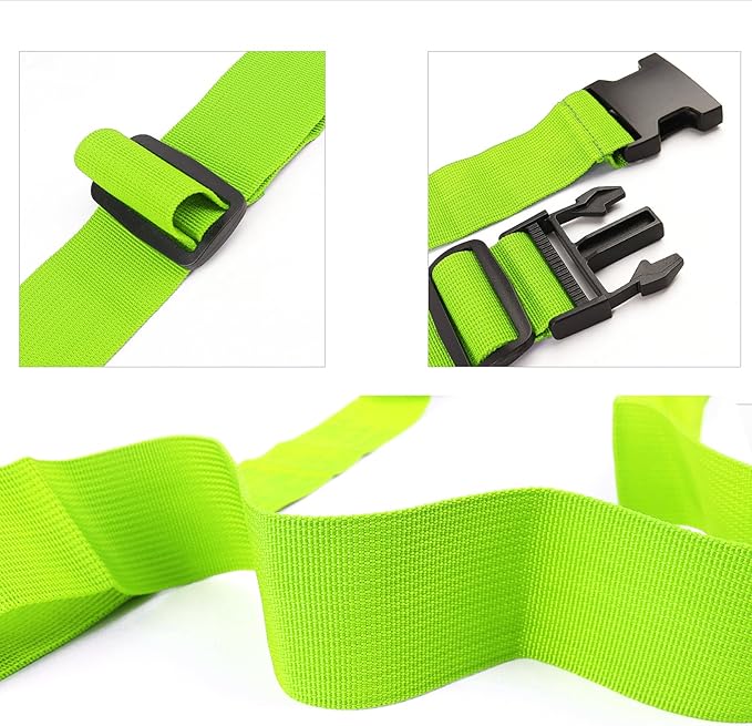 2Pcs Luggage Straps for Suitcase Travel Accessories TSA Approved, 80In Long Belts to Keep Your Suitcase Secure, Adjustable Bag Straps with Quick-Release Buckle for Travel Bag Closure, Green