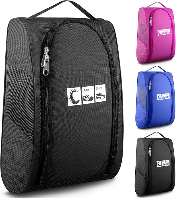 Ailaka Portable Oxford Travel Shoe Bag, Waterproof Shoe Packing Storage Organizer with Zipper Closure