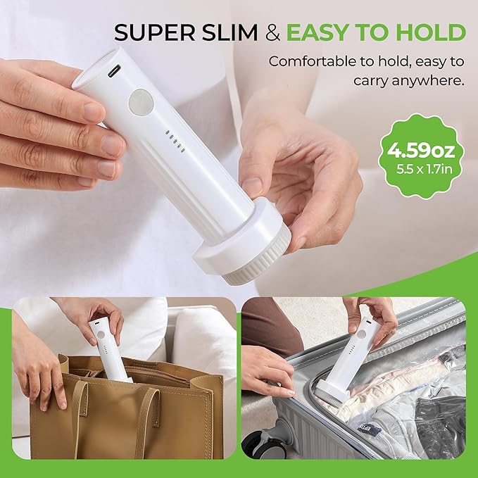 Vacuum Storage Bags for Travel - 15 Pack Compression Packing with Wireless Electric Pump for Luggage Vacuum Seal Bags for Clothes Space Saver Organizer for Moving Clothing Suitcase Travel