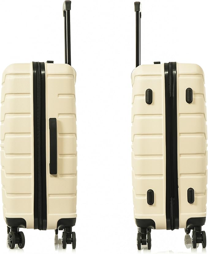 InUSA TREND Luggage with Spinner Wheels | Durable lightweight Hardside Suitcase, Travel bag with Handle and Trolley, 24-Inch Medium Checked luggage | Sand