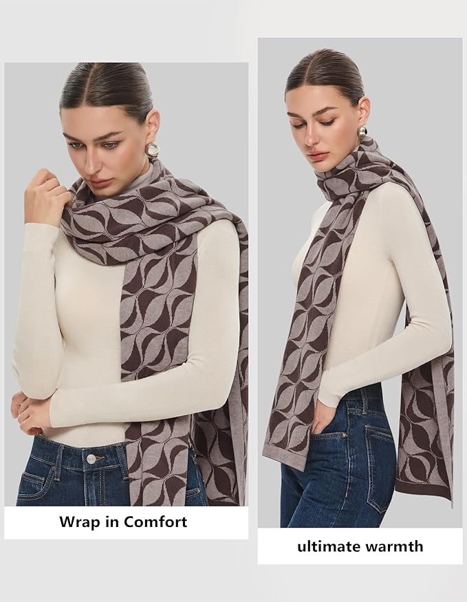 PULI Women's Pashmina Shawl Wraps for Evening Dress Large Scarf Blanket Long Wedding Bridal Winter Warm Shoulder Wrap