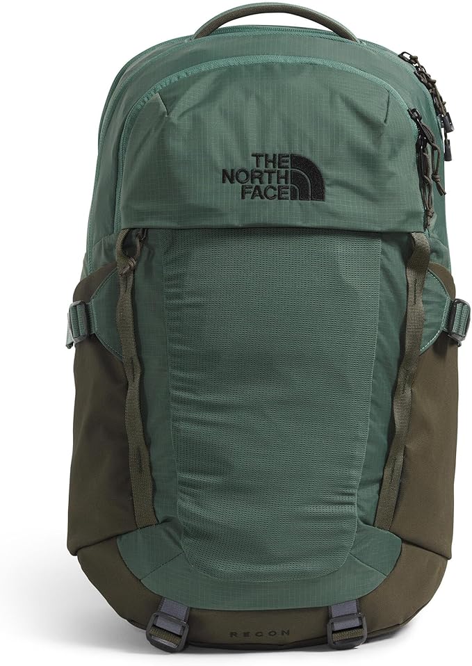 The North Face Recon Everyday Laptop Backpack - Daypack, Water Repellent, Laptop Sleeve, 2 Water Bottle Pockets, Duck Green/New Taupe Green, One Size