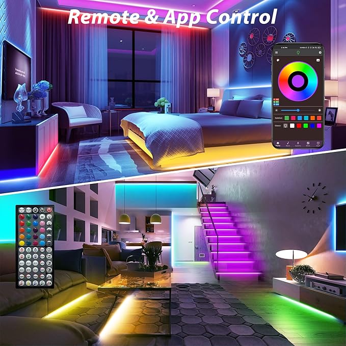 Ledagic Led Lights for Bedroom 400 ft (4 Rolls of 100ft), Led Lights Strip | Color Changing Led Strip Lights with 60 Keys Remote and App Control, Music Sync Led Lights for Room Kitchen Party Home Decor
