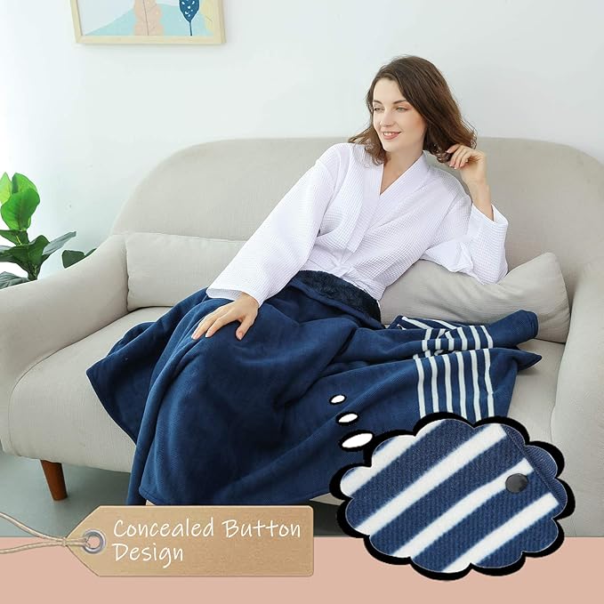 XING YE CHUAN Fleece Wearable Blanket, Comfy Poncho Throw with Buttons, Plush Sleeveless Blankets, for Women Cape Wrap Cover…
