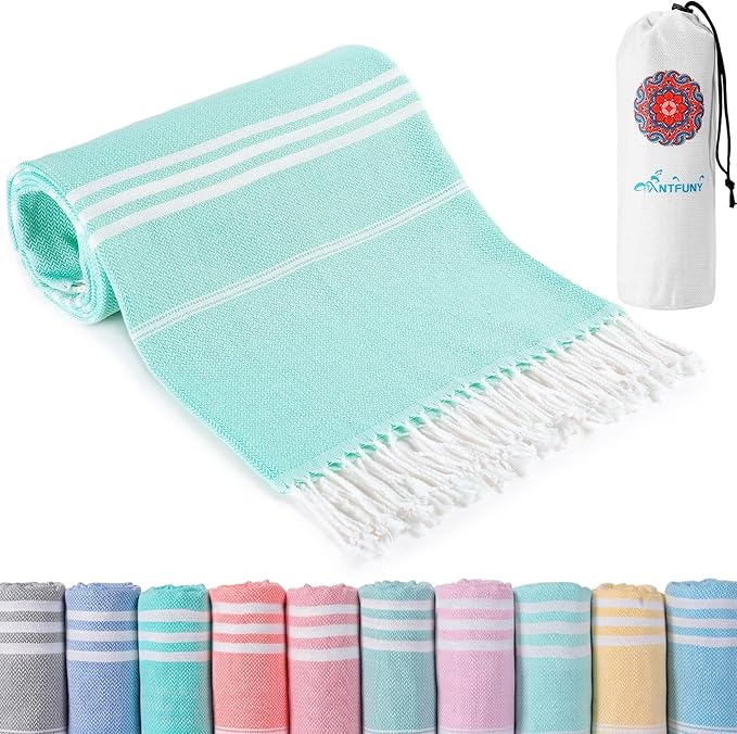 Antfuny Turkish Beach Towels Vacation Essentials Quick Dry Sand Free Oversized Bath Pool Swim Towel Extra Large XL Blanket Adult Travel Gift Cruise Accessories Must Haves Clearance Stuff Necessities