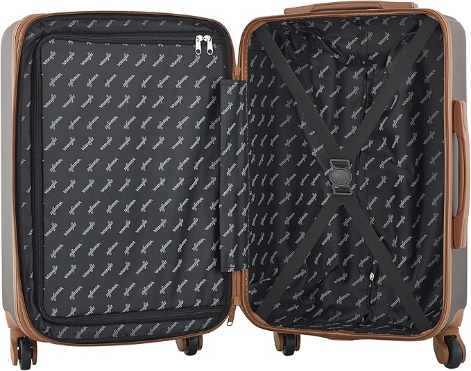 Wrangler 22" and 18" Heartland 2-Piece Carry-On Luggage Set, Chocolate