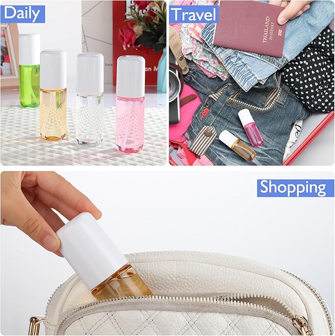 Small Spray Bottle Travel Size 4 Pack1.35oz/40ml Fine Mist Empty Mini Spray Bottles Refillable Plastic Travel Bottle Set for Traveling and Outgoing