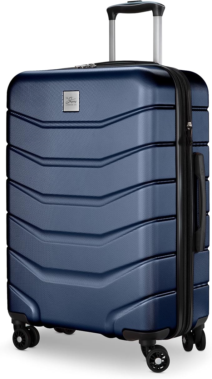 Skyway Luggage Silverton Hardside Collection – Lightweight Durable Suitcases with Wheels, Expandable Luggage for Travel Essentials with TSA Lock, 24-inch Medium Checked, Watercolor Blue