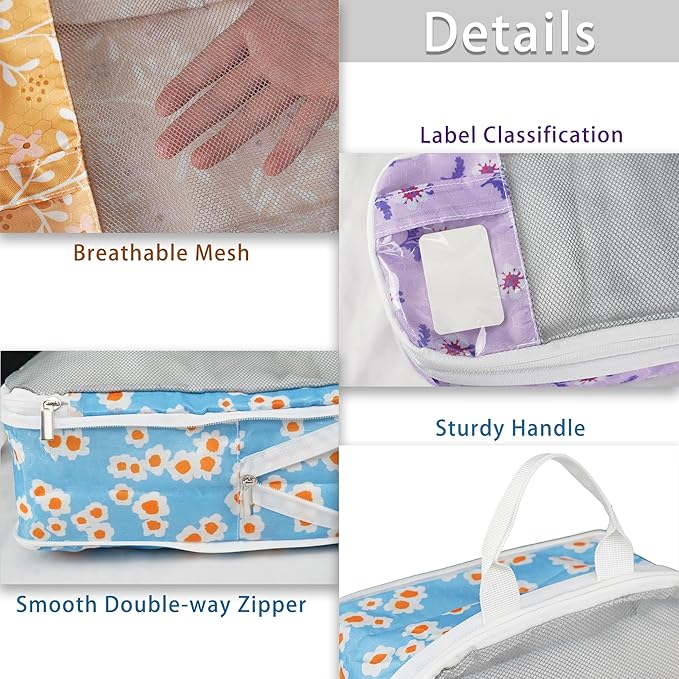 7 Pcs Compression Packing Cubes for Travel Luggage, Lightweight Suitcase Organizer Bags Set, Compression Packaging Cube for Travel Essentials, Packing Cubes for Carry on Suitcase