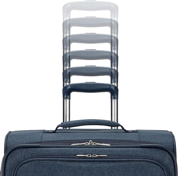 American Tourister Whim Softside Expandable Luggage with Spinners, Black, 2PC SET (Carry-on/Medium)