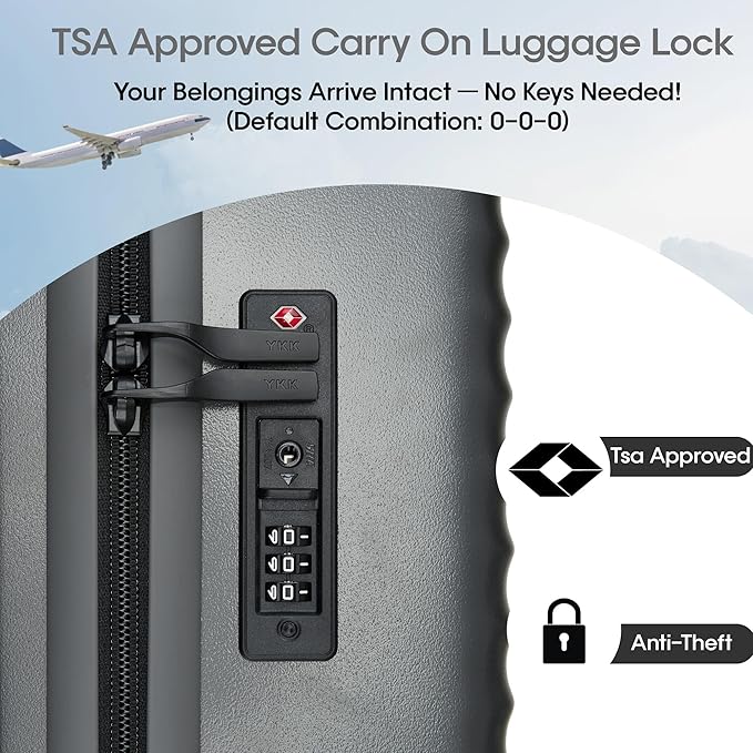 20 Inch Carry On Luggage,22x14x9 Airline Approved Hardside Suitcase with 8 Spinner Wheels and TSA Lock, Lightweight PC+ABS Hard Shell Travel Luggage for Men and Women (Grey)