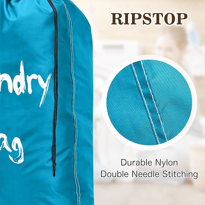 2 Pack XL Travel Laundry Bags for Dirty Clothes - Extra Large Heavy Duty Drawstring Laundry Bag Holds 4 Loads - Cruise Ship, Camping, Road Trip, Vacation Essentials Must Haves 2025 2026