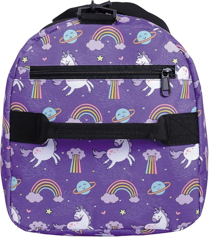 Kids Duffle Bag Overnight Bags for Boys and Girls Weekender Sleepover Carry-On Tote for Traveling Gym Sport Dance (Unicorn)