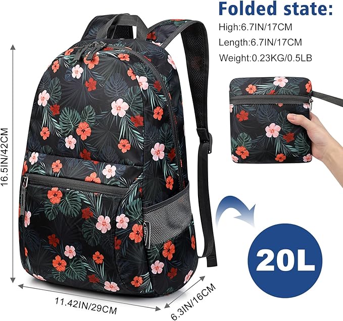 G4Free 20L Small Foldable Ultralight Waterproof Backpack for Camping Hiking Cycling Men Women