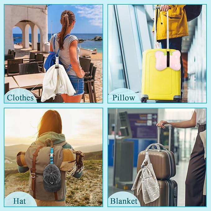 Amylove 3 Pcs Add a Bag Luggage Straps Gripper Heavy Duty Jacket Valises Strap for Travel Belt with Buckle Adjustable Baggage