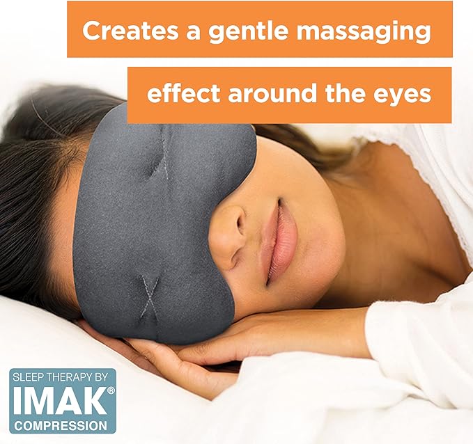 Brownmed Eye Pillow - Compression Eye Mask for Headache Support - Soothes Strain - Eases Sinus Pressure - Cooling - Universal Fit - Breathable Cotton - Washable & Reusable - Black