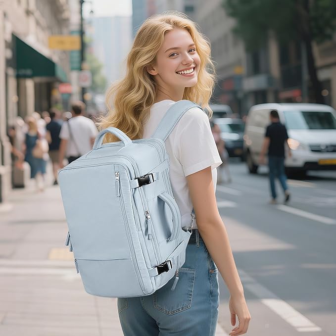 Large Expandable Travel Backpack for Men and Women, 17 Inch Laptop, Waterproof, Casual, College, Business, Hiking, Camping