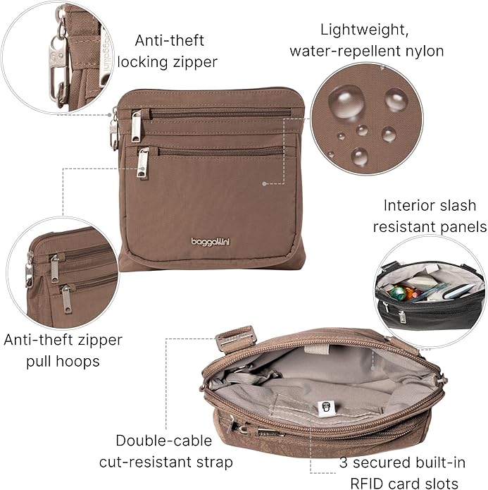Baggallini womens Securtex Anti-theft Crossbody
