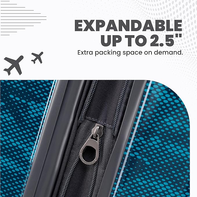 Spyder Matrix 29 Inch Large Checked Luggage Expandable Hardside Upright Suitcase with 360° Spinner Wheels, TSA Approved Lock, Blue