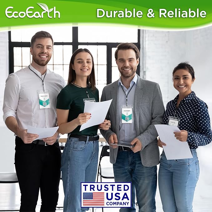EcoEarth 4x6 Inch Passport & Card Holders with Soft Edge (Clear, 50 PK) - Extra Large (XXL) Vertical ID Holder - Resealable and Waterproof Identification Name Card Holder