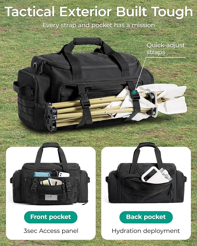 BAGSMART 4-IN-1 Gym Bag for Women Men, TSA Lightweight Duffle Bag for Travel with Shoe Compartment & Wet Pocket, 22L/30L/38L Tactical Backpack with 40oz Water Bottle Holder